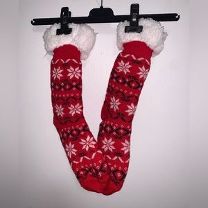 Thick Christmas Faux Fur Socks One Size